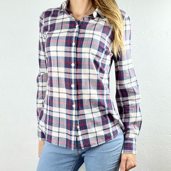 J. CREW |👚MERCANTILE Plaid Button-Up Lightweight Long-Sleeved Shirt - Picture 1 of 11